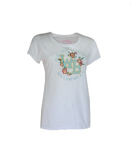 Wildebees Ladies College Stitch Tee - White