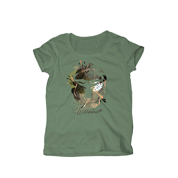 Wildebees Ladies Splatter Logo Tee - Sage