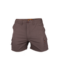 A pair of taupe-colored Wildebees men's cargo shorts with pockets.
