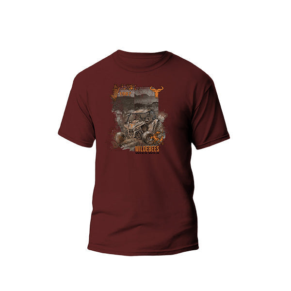 Wildebees Mens Extreme Mud Sling Tee - Carmine