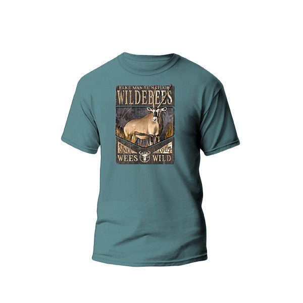 Wildebees Mens Oryx Plaque Tee - Cadet Blue