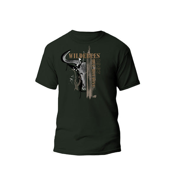 Wildebees Mens Splatter Skull Tee - Fatique