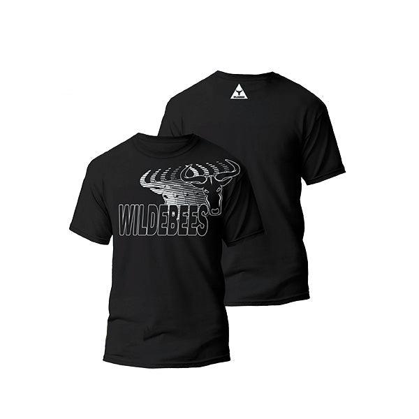 Wildebees Mens Staggerd Logo Tee - Black
