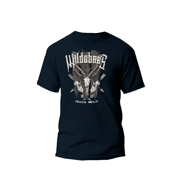 Wildebees Mens Tri Skull Tee - Navy
