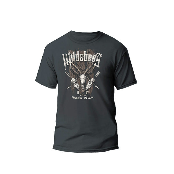 Wildebees Mens Tri Skull Tee - Pewter
