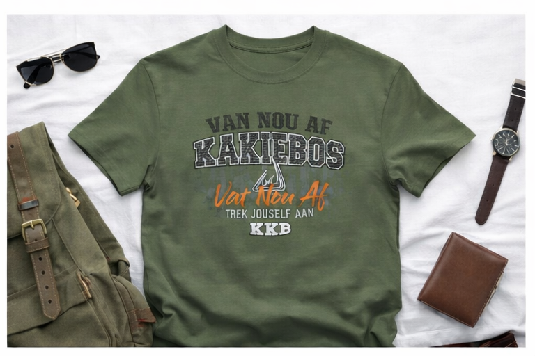 Kakiebos Mens Vuurwerke Tee - Moss