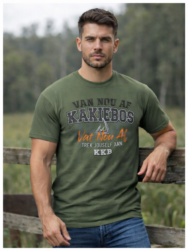 Kakiebos Mens Vuurwerke Tee - Moss