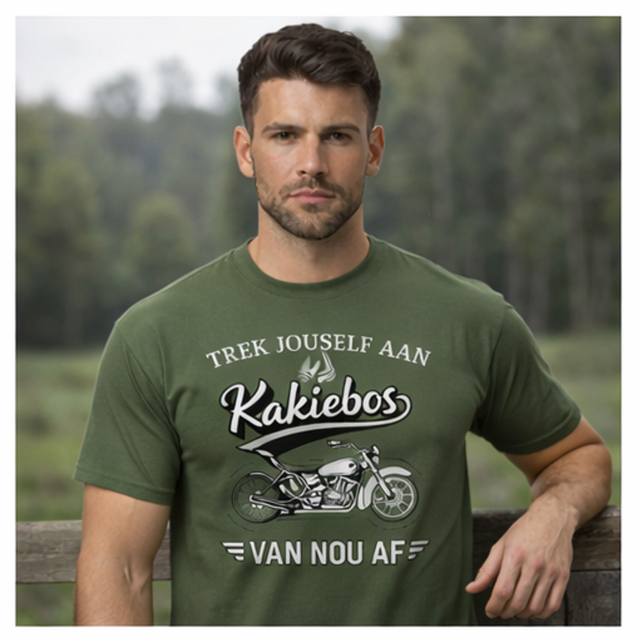 Kakiebos Men's binder T-shirt -Army Green