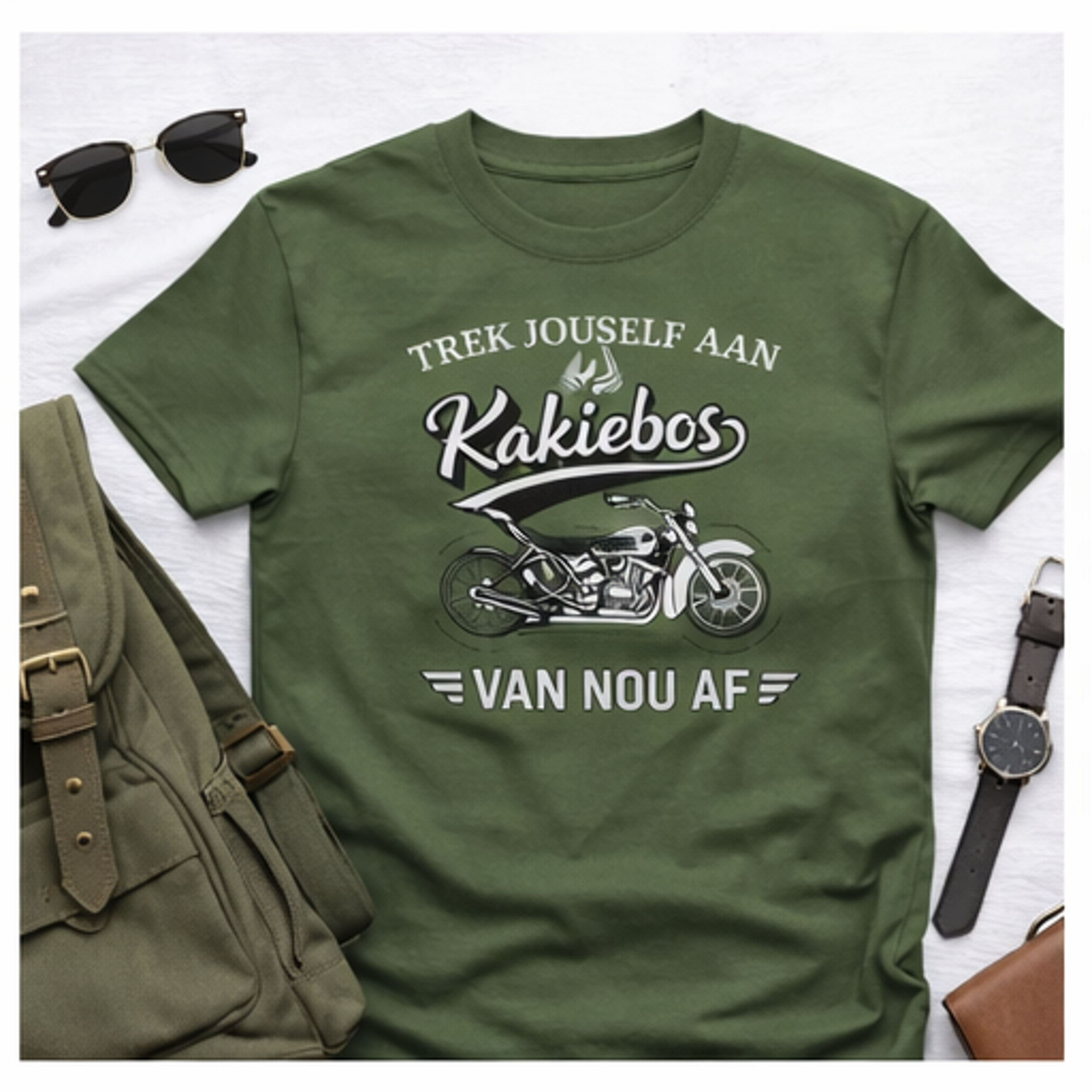 Kakiebos Men's binder T-shirt -Army Green