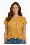 Wildebees Ladies Curved Tone Puff Tee - Honey Gold