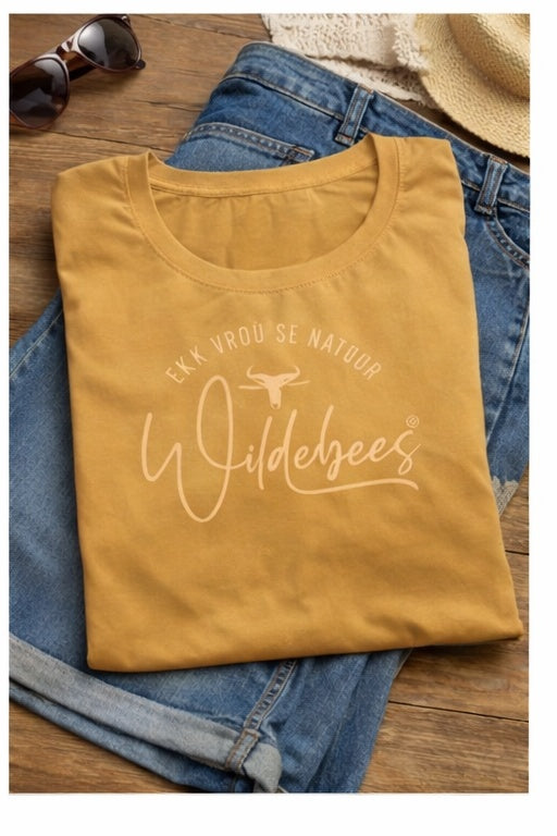 Wildebees Ladies Curved Tone Puff Tee - Honey Gold