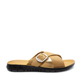 Angelsoft Ava in Tan Honey sandals with a buckle closure and an anatomical designed leather foot bed with arch support.
