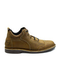 A brown Boland Vellie oatmeal shoe with lace-up closure, handcrafted from genuine leather.