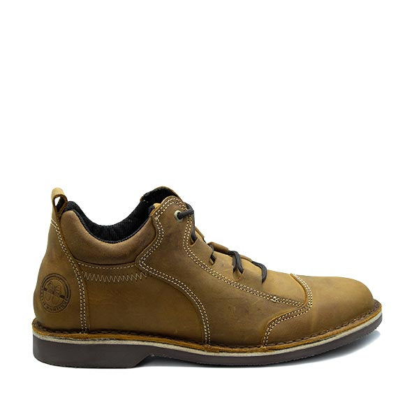 A brown Boland Vellie oatmeal shoe with lace-up closure, handcrafted from genuine leather.