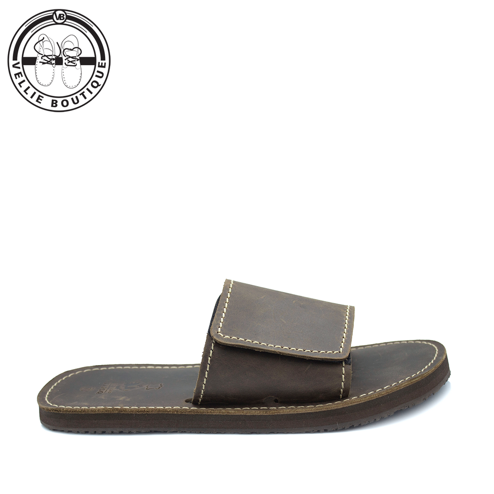 KapoQ Midland Leather Plakkie - Choc (ALM225)