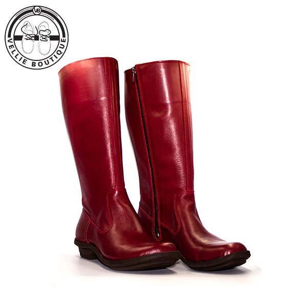 Tsonga - Vutha Long Leg Boot - Oxblood Relaxa - Vellie Boutique