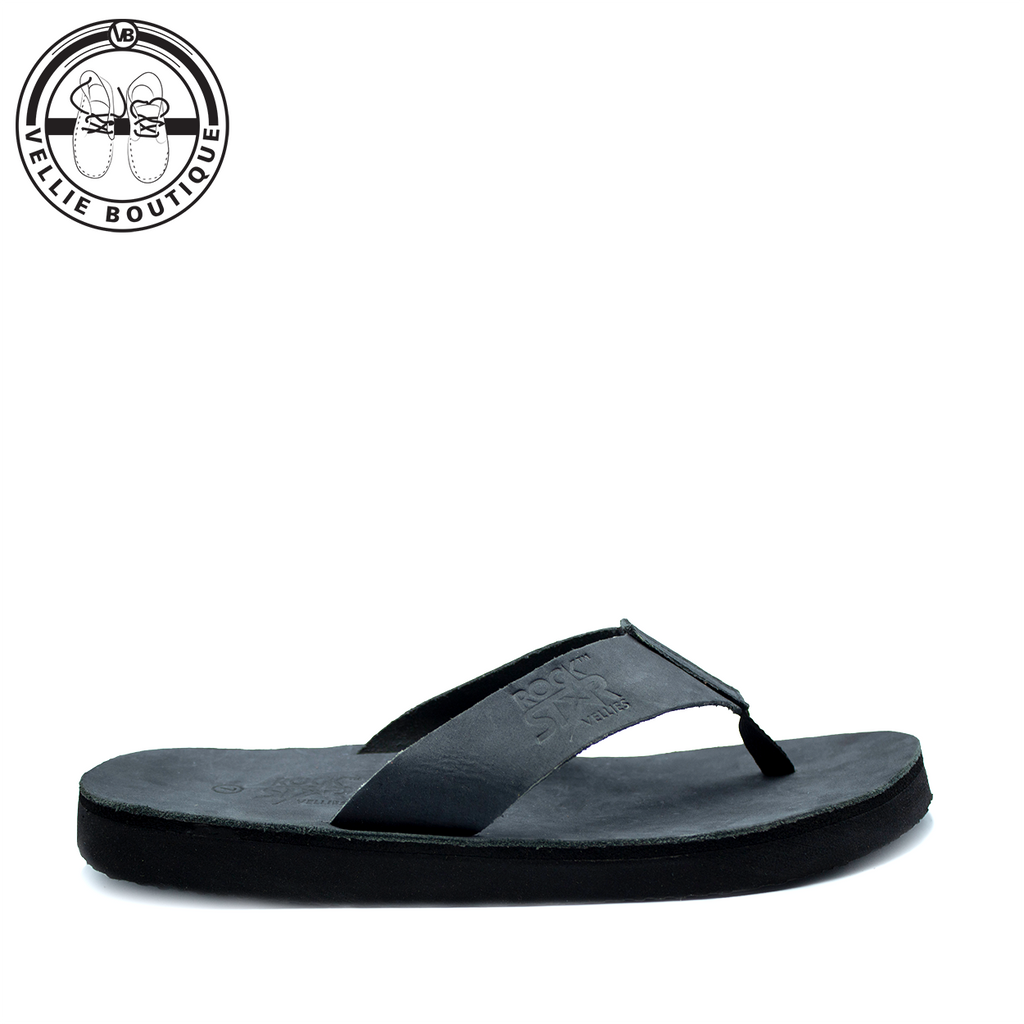 Rockstar Leather Thong Plakkie Black