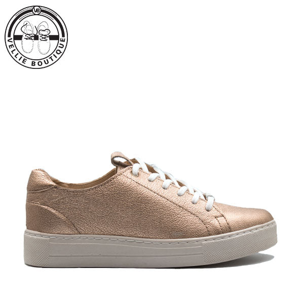 Angelsoft Cindy Lace-Up Leather Sneaker (Rose Gold) [1964]