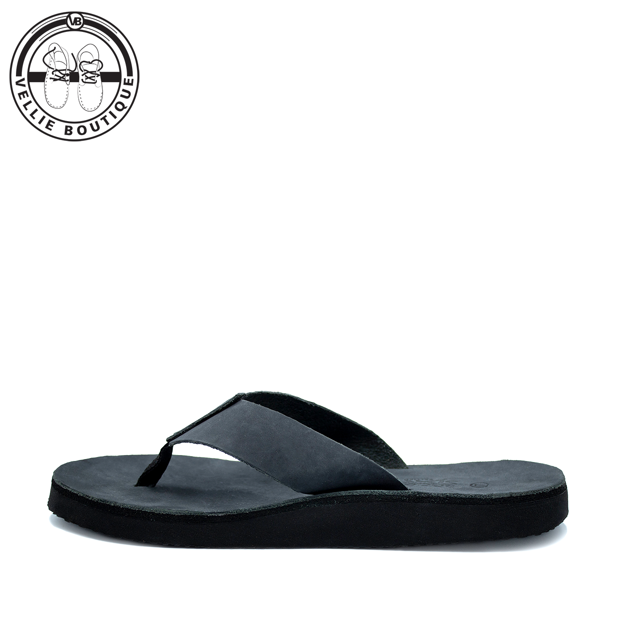 Rockstar Leather Thong Plakkie Black