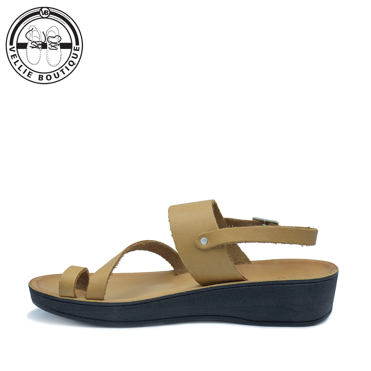 Angelsoft Megan (Tan Honey) Wedge Black [1643]