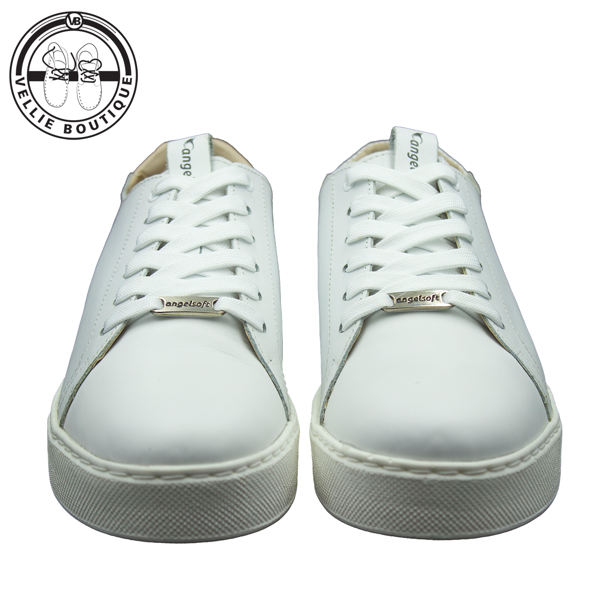 Angelsoft Cindy Lace-Up Leather Sneaker (White) [1964]