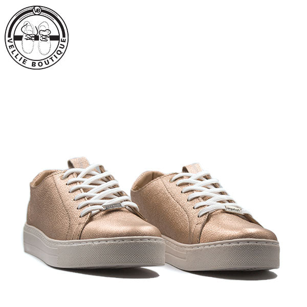 Angelsoft Cindy Lace-Up Leather Sneaker (Rose Gold) [1964]