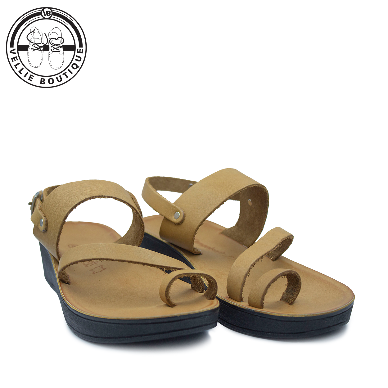 Angelsoft Megan (Tan Honey) Wedge Black [1643]