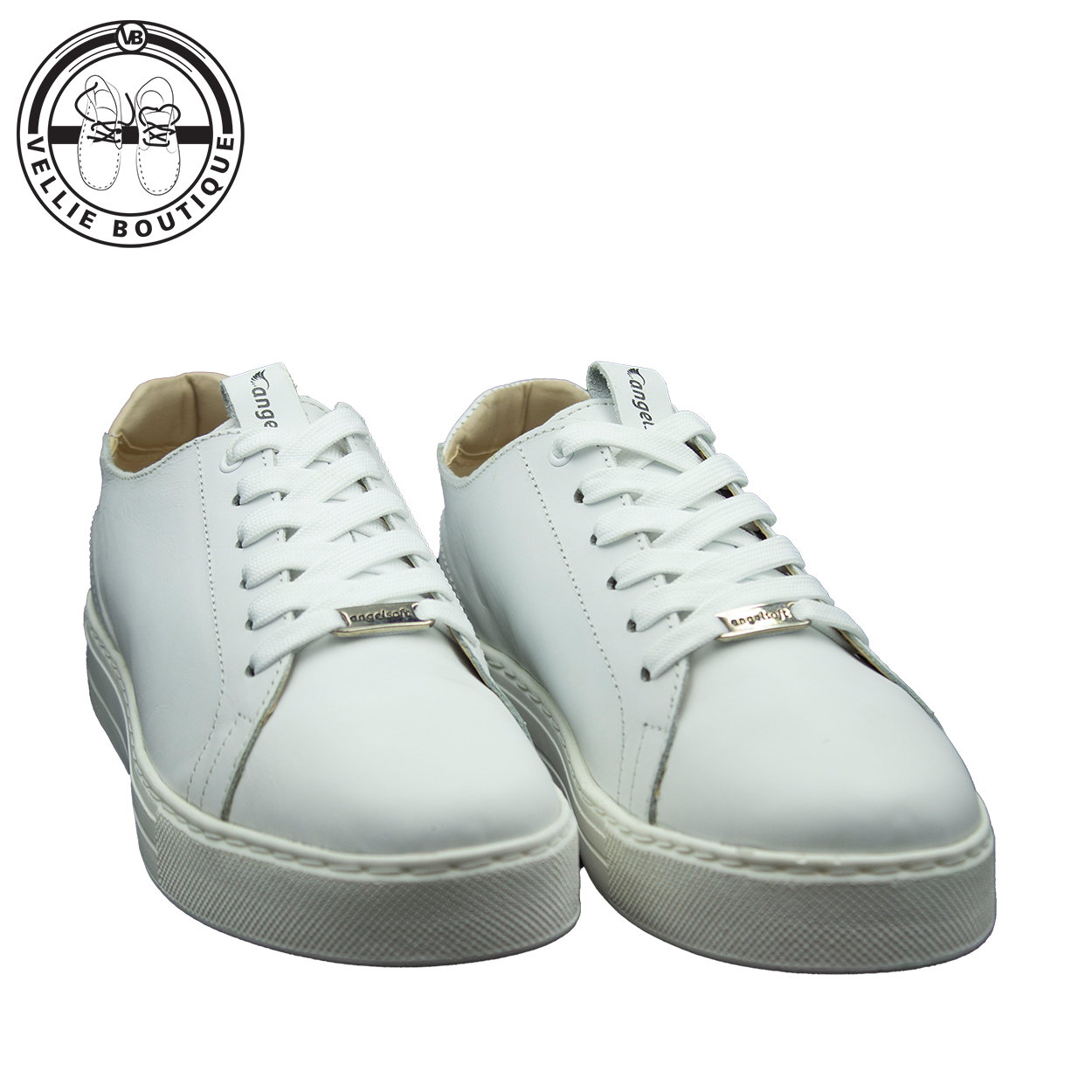Angelsoft Cindy Lace-Up Leather Sneaker (White) [1964]