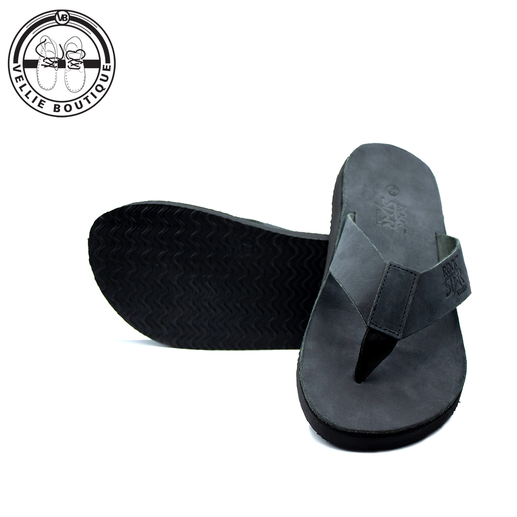 Rockstar Leather Thong Plakkie Black
