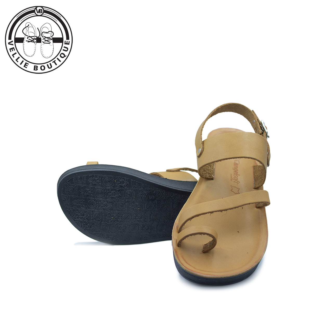 Angelsoft Megan (Tan Honey) Wedge Black [1643]