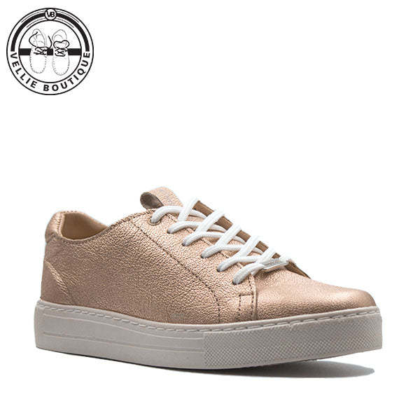 Angelsoft Cindy Lace-Up Leather Sneaker (Rose Gold) [1964]