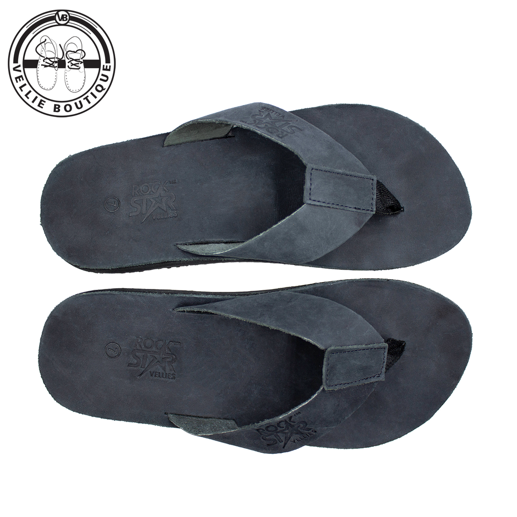 Rockstar Leather Thong Plakkie Black