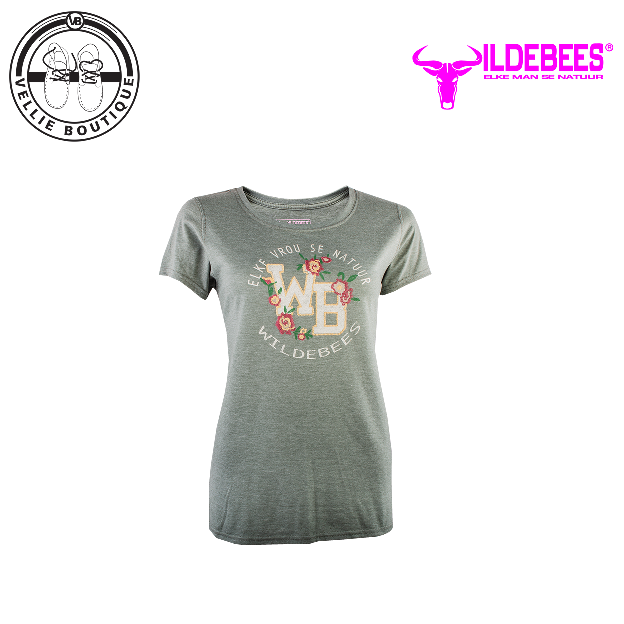 Wildebees Ladies College Stitch Tee - Sage