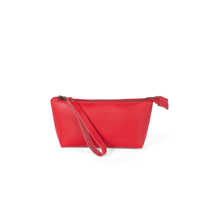 Asher Leather Wristlet - Bittersweet Red